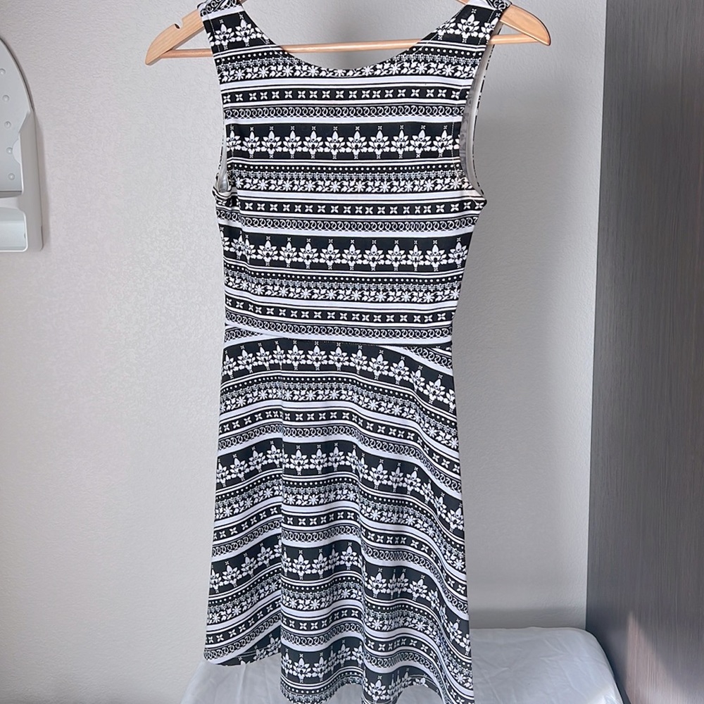 Black and white mini dress